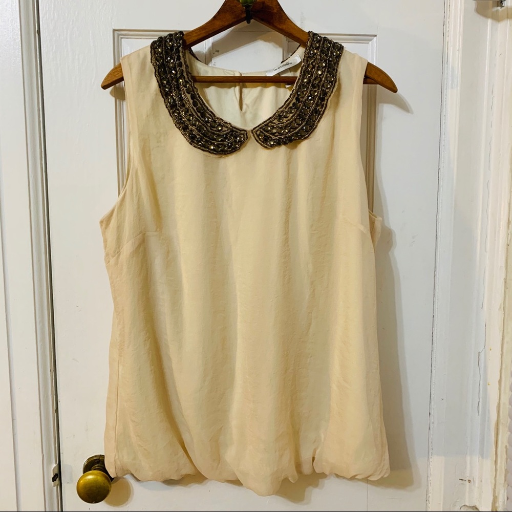 Beaded Peter Pan Collar Top